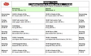 Cinema Italia Bremen 2014 Programmbersicht quer